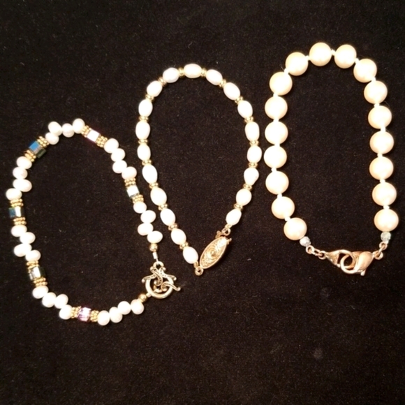 Vintage Faux Pearl Bracelet Lot Resellers Bundle 5 Piece Set - Picture 14 of 14
